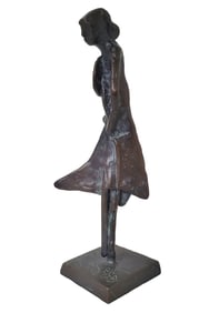 JK Mystery Modernist Bronze Lynn Chandler Manner Ed10 Signed Stamped MCM Avant Garde Sculpture Statu