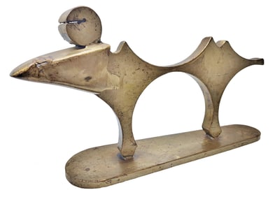 Limited Edition Wayne Trapp Signed Modernist Abstract Bronze Sculpture w/ Book About The Artist
