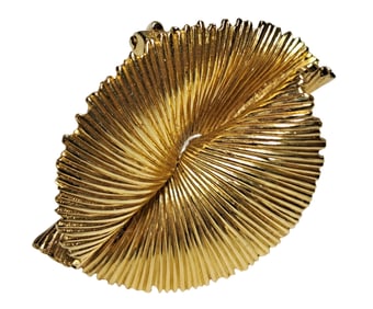 Vintage Tiffany & Co Signed 14K Yellow Gold Wave Folded Wire Brooch Pin