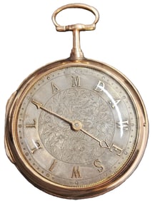 Rare English Cylinder Heavy 18K Gold Repeater Antique Watch Diamond Cap Jewel William Dawes