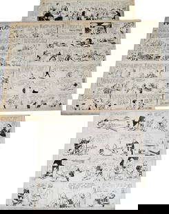 4 Comic Newspaper Original Ink Drawing Milt Gross Brandon Walsh Harry O'Neill Hal Forrest Cartoon An: Described By:Michelle NY DBJQ Title:4 Comic Newspaper Original Ink Drawing Milt Gross Brandon Walsh Harry O'Neill Hal Forrest Cartoon Animation Charles Howard Collection Vintage Description: Lot featu