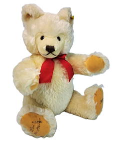 Steiff Signed Autographed 1980s White or Cream Colored Vintage Jointed Teddy Bear (1 of 8)