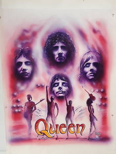 Rock N Roll Comic Artist Scott Jackson Signed Original Painting Queen Band: Described By:Michelle HFA 2025X Title:Rock N Roll Comic Artist Scott Jackson Signed Original Painting Queen Band Description: Rock N Roll Comic Artist Scott Jackson Signed Original Painting Queen