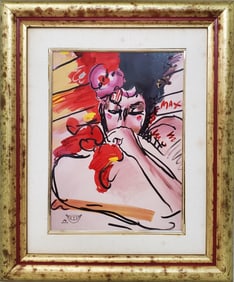 Peter Max Porcelain Art Plaque Suzin Franklin Mint COA