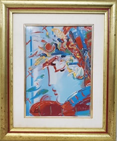 Peter Max Blushing Beauty Porcelain Art Plaque Franklin Mint COA