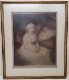 Antique Mezzotint Engraving by Elizabeth Gulland After Henry Raeburn of The Honorable Mrs Spiers