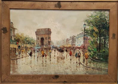Professor Anthony DeVity French Italian Impressionist Cityscape Oil Painting