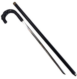 Sword Cane Single Edge Vintage Walking Stick Black Metal Skeleton Dog 34 Inches: Described by:Taylor HFA 2024x Title:Sword Cane Single Edge Vintage Walking Stick Black Metal Skeleton Dog 34 Inches Description: Sword Cane Single Edge Vintage Walking Stick Black Metal Skeleton Dog 3