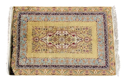 Persian Rug Carpet Medallion Vintage to Antique 80x54in