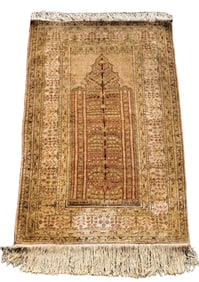 Vintage to Antique Silk Anatolian Prayer Rug Carpet 36x54in