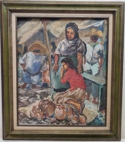 Florida Mexican Artist Sydney Seymore Stern Oil Painting