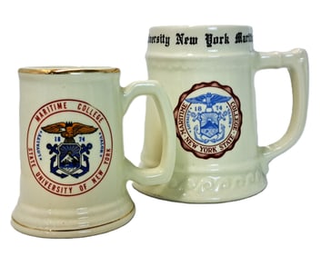 Lot of Two University New York Maritime College Vintage Mugs