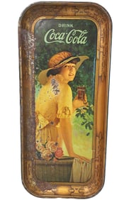 Coca Cola Original 1916 WWI Era Beauty Elaine Antique Advertising Collectible Tray