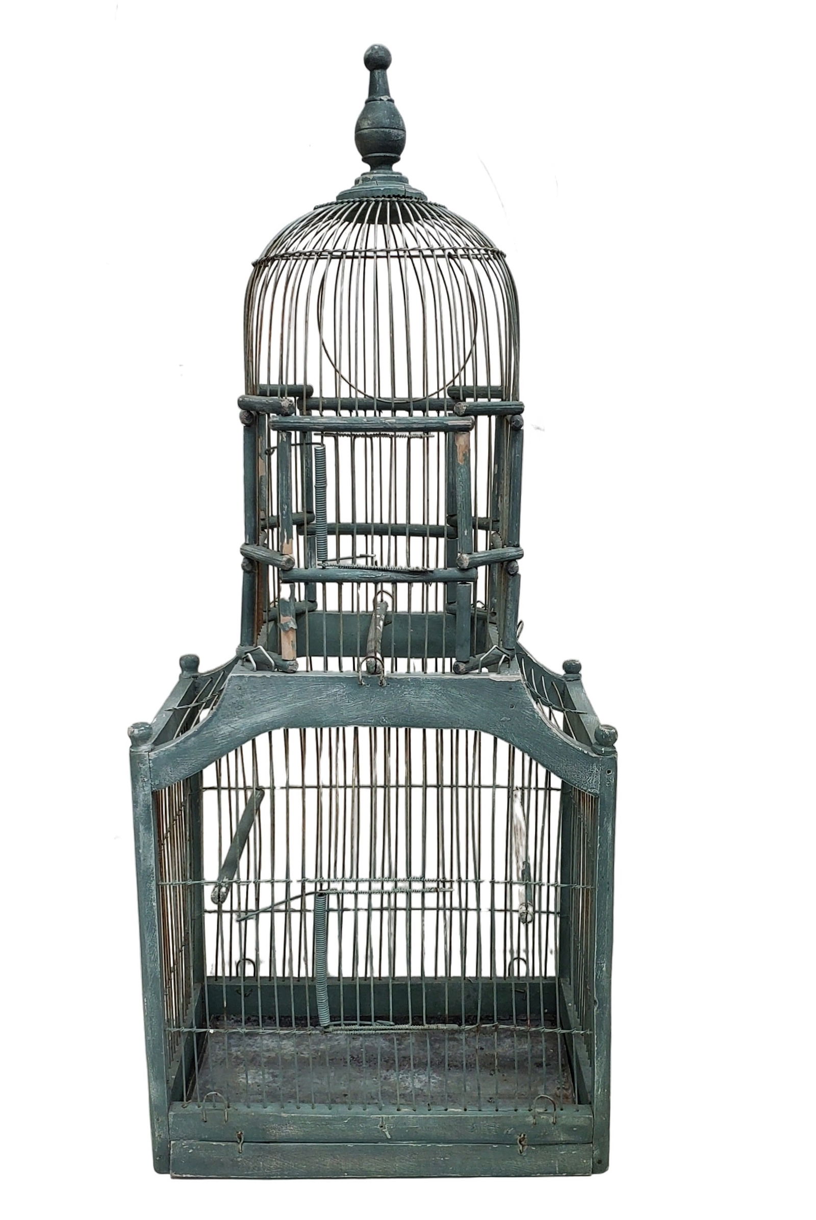Large Vintage Antique Wood Bird Cage (1 of 7)