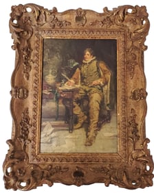 Arthur David McCormick Antique 1860s Swashbuckler Pirate Oil Painting