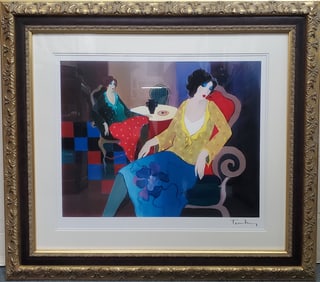 Itzchak Tarkay Color Seriolithograph Little Round Table Park West COA