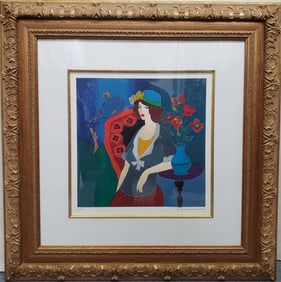 Itzchak Tarkay Signed Limited Edition Color Serigraph Time to Relax Park West COA