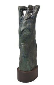 Signed Illegibly 1970s Moses or Prophet Statue Possibly Painted Terra Cotta