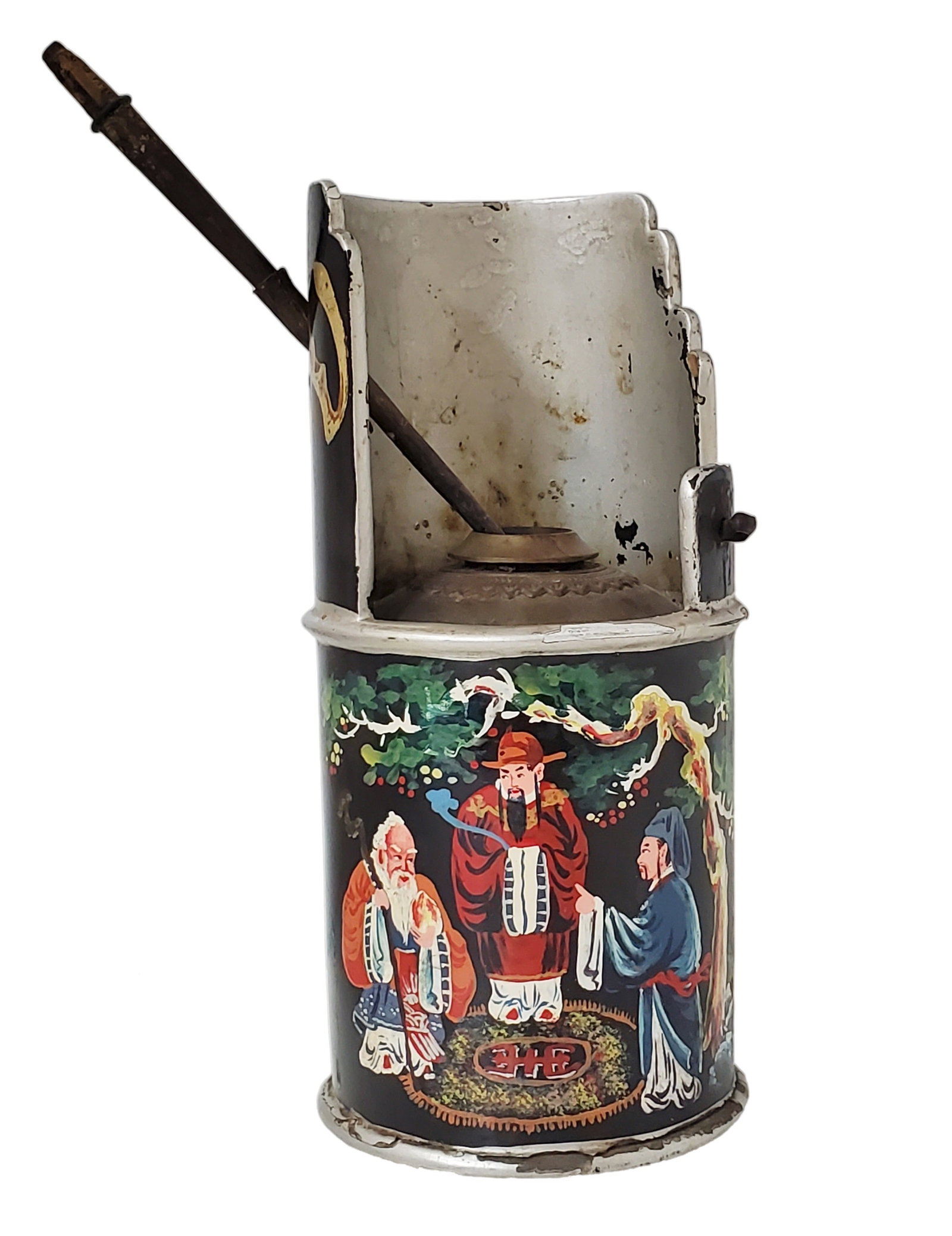 Antique Asian Chinese Hand Painted Scenic Bat Opium Pipe (1 of 7)