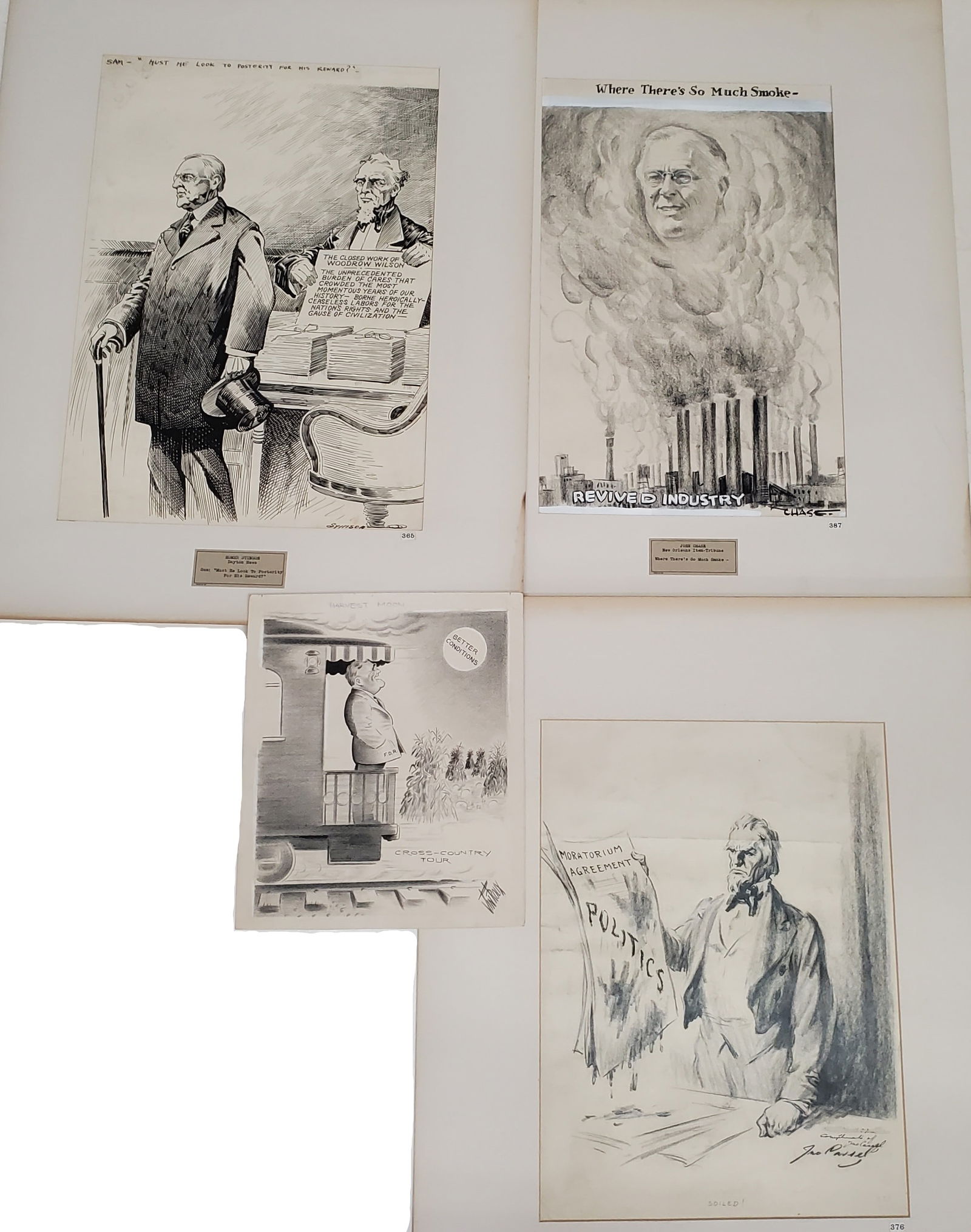 Original Pen Ink Drawing FDR Uncle Sam Political Newspaper Vintroux Homer Stinson John Chase John Ha (1 of 10)