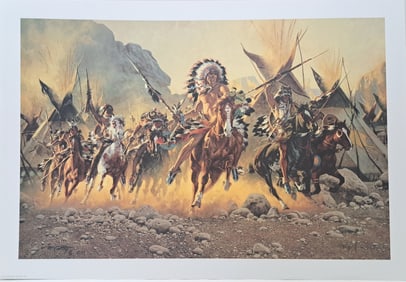 Frank McCarthy To Battle Native American Limited Edition Signed Print Greenwich Workshop