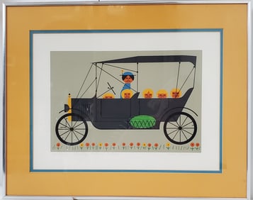 Edie Harper Pencil Signed Limited Edition Serigraph Vintage Sunday School Outing