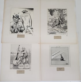 Orig Ink Political Cartoons Philip Uzanas Bernard Seaman Carl Spencer Sam E Nash Jr Illustration Car