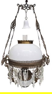 Antique Late Victorian Grand Chandelier Oil Lamp Hanging Light Fixture Prism Crystals: Described By: Michelle NED HFA VX Title: Antique Late Victorian Grand Chandelier Oil Lamp Hanging Light Fixture Prism Crystals Description:Antique Late Victorian Grand Chandelier Oil Lamp Hanging Ligh