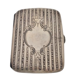 Antique Edwardian Sterling Silver 1.73ozt Cigarette Case Chased Gilt Lined Estate Find