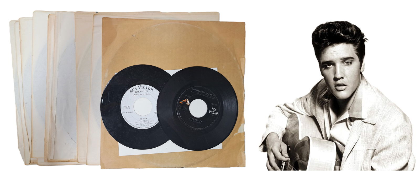 Lot Of Elvis Presley Vinyl LP Records RCA Victor Special Palm Sunday Programming w/ COA (1 of 8)