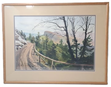 Signed Dorothy Darling Mountains Landscape Watercolor Painting Possibly Adirondack Artist