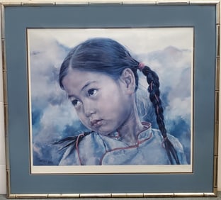 Wai Ming Pencil Signed Limited Edition Fish Girl Large Print