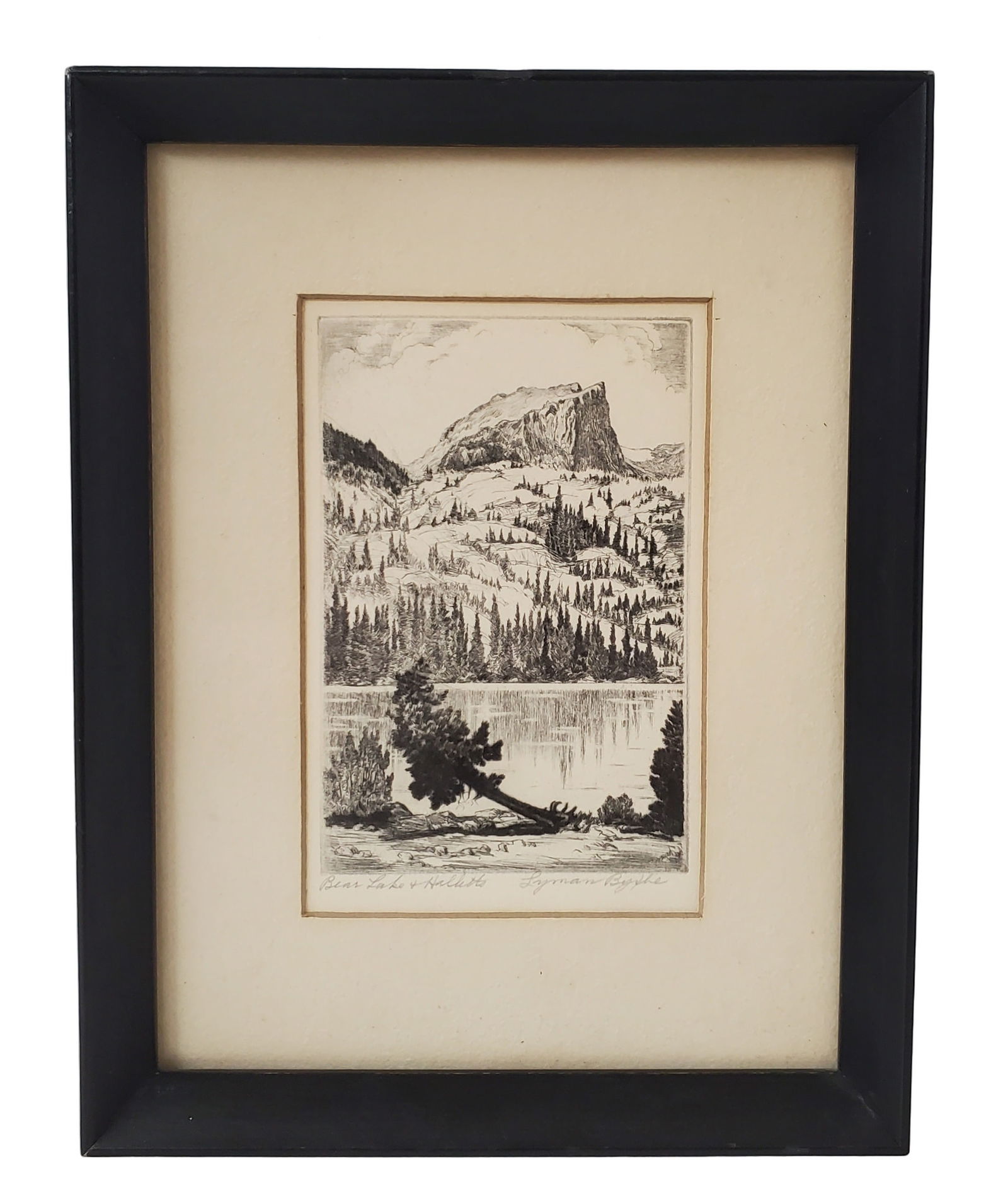 Lyman Byxbe Bear Lake Etching Pencil Signed Colorado Rockies Artist Possibly Big Bear Mountain Calif (1 of 5)
