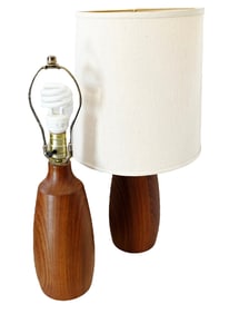 Pair of Teak Mid Century Modern Retro Scandinavian Design Danish Wooden Lamps