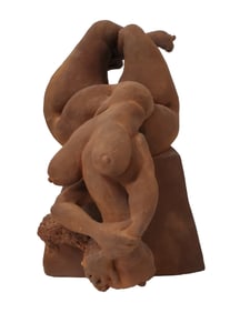 Linda Schaefer Handmaiden Nude Female Ceramic Art Pottery Patinated Sculpture Statue Figure