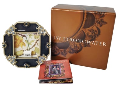 Jay Strongwater Swarovski Crystal Enamel Luxury Designer Picture Frame Box Booklet