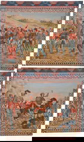 Lot Of 2 Ernesto Di Michele Garibaldi Calatafimi Siege Of Rome Tempura On Panel Italian Paintings