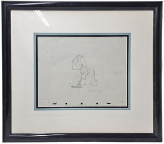 Original Walt Disney Animation Production Drawing Of Sneezy Snow White And The Seven Dwarves