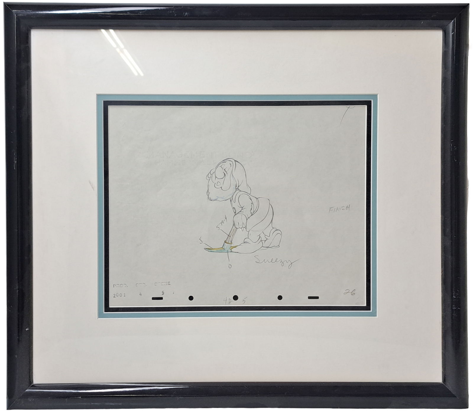 Original Walt Disney Animation Production Drawing Of Sneezy Snow White And The Seven Dwarves (1 of 8)