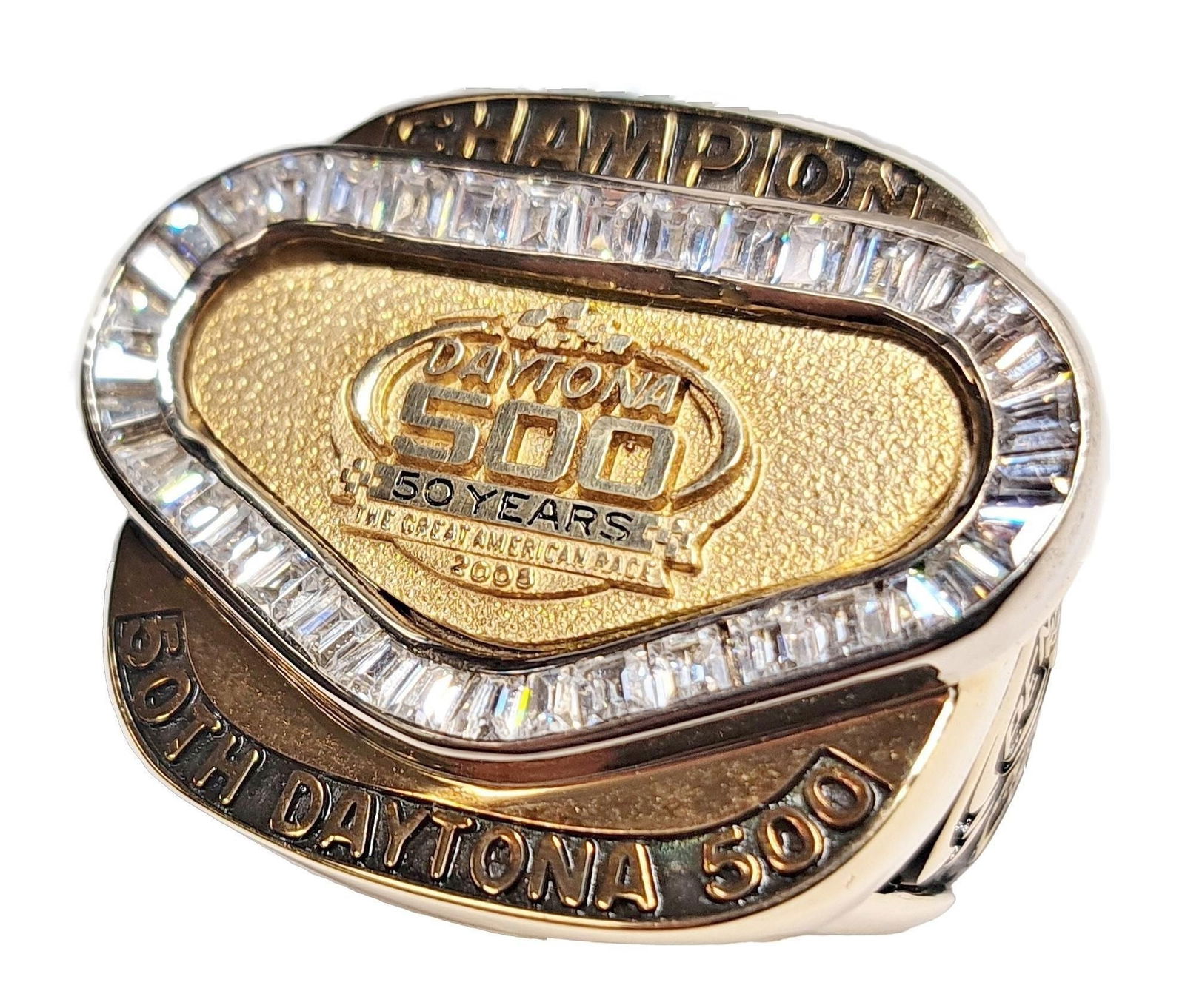 2008 Daytona 500 Championship Race Car 10K Gold Heavy Genuine Ring (1 of 10)