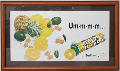 Period Life Savers Candy Store Advertising Poster 14x24in Executive Collection