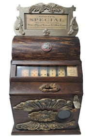 Antique Mills Novelty Little Perfection Trade Simulator Poker Hand 5c Gambling Slot Machine