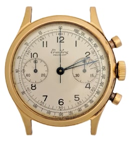 Superior Condition Breitling Premier 777 18K Rose Gold Chronograph Antimagnetic Wrist Watch