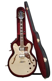 Gibson Epiphone Sheraton Alpine White MOP Inlay Semi-Hollow Body Electric Guitar w/ Case