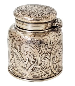 Antique Art Nouveau Tiffany Sterling Silver Ornate Overlay Inkwell 7118 M 7656