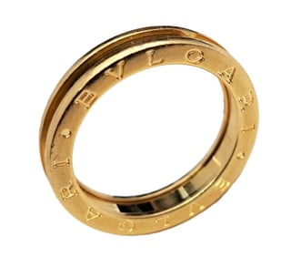 Bulgari Bvlgari B.zero1 18k Yellow Gold Mens Unisex Designer Band Ring