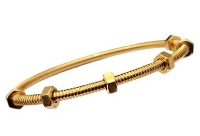 Genuine Cartier 18k Gold Vintage Ecrou De Cartier Hexagonal Nut Bangle Bracelet