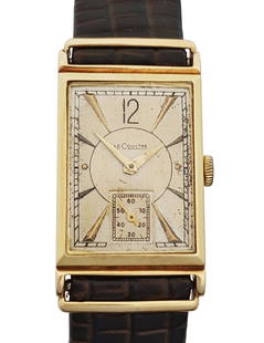 LeCoultre Gold Long Curved Art Deco Mens Vintage Watch Unusual Lugs: Described By:Michelle NYDD 64604 Title:LeCoultre Gold Long Curved Art Deco Mens Vintage Watch Unusual Lugs Description: LeCoultre Gold Long Curved Art Deco Mens Vintage Watch Unusual Lugs. Unusual lug