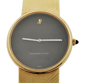 Audemars Piguet 78.6g 18k Gold Unusual Long Factory Diamond Hands Mid Century Mens Watch
