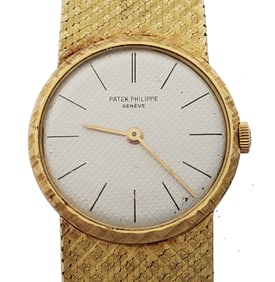 Rare Jean Pierre Ecoffey Patek Philippe 18k Gold Early 1960s Classic Calatrava 3442/3 18k Gold Midsi